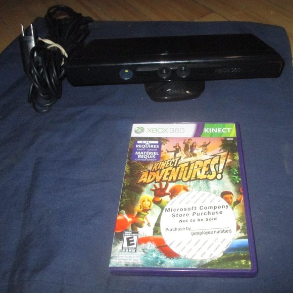 Kinect Motion Sensor with power supply & Kinect Adventures (Microsoft Xbox 360) - Picture 1 of 8